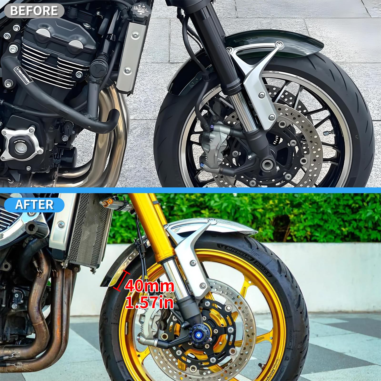 Amazon | GFARDMOTO モーターサイクル フロントフェンダー カワサキ